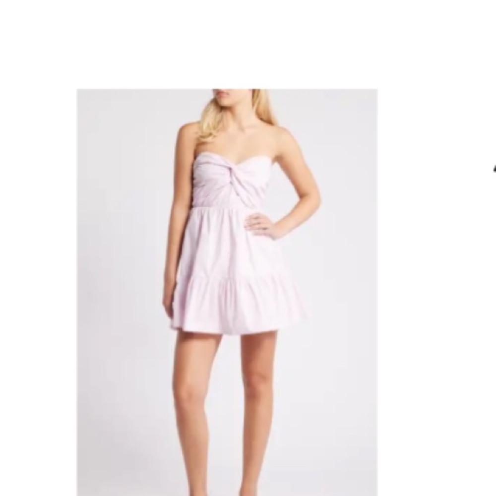 All in Favor Light Purple Strapless Cotton Minidress